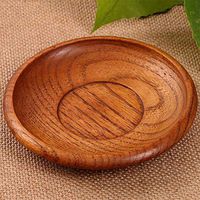 WWSHM Environmental Protection Solid Round Bowl Wooden Tableware Dishes Home Kitchen Chinese style Wooden Bowl