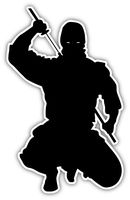 Ninja Warrior Samurai Japan Ninja Fight Silhouette Sticker Decal 3x5 inches