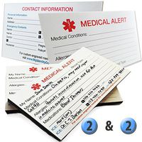 My Identity Doctor - 2 Medical Alert ID Magnets and 2 Medical Alert ID Cards Thick 400lb