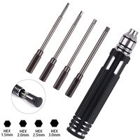 FPVERA 4 in 1 Hex Screw Driver Tools Kit for RC Helicopter RC Boat Rc Cars, Metal 1.5mm 2.0mm 2.5mm 3.0mm Screwdrivers Tools Kit