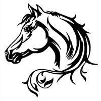 Waterproof Car Sticker Horse Head Pattern Reflective Car Sticker Van Window Sticker Decals for Car Body Glass Window Laptop 20x20CM (Black)