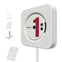 HENGTPUR CD Player Vertical Loading Wall Mountable Bluetooth with Remote Control Built-in HiFi Speakers USB MP3 3.5mm Headphone Jack AUX input/output, White （with stent）