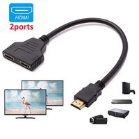 HDMI Splitter Cable 1 Male to Dual HDMI 2 Female Y Splitter, Male to Dual HDMI 2 Female Cable Support Two TVs at The Same Time