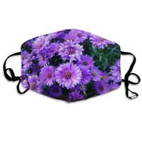 YUIOP Purple Flower 84 Printed Mask Neutral Mask for Men and Women Polyester Dust-Proof Breathable Mask