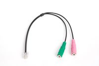 1Ft 3.5mm Jacks to RJ9/RJ10 PC Mic/Headset to Cisco Office Phone Adapter Cable.