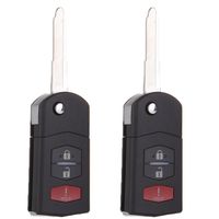 ECCPP Replacement for 2X 3 Button 315MHz Replacement Uncut Keyless Entry Remote Flip Key Fob for Mazda 2/5/ 6/ CX-7/ CX-9/ RX-8/ MX-5 Miata BGBX1T478SKE125-01