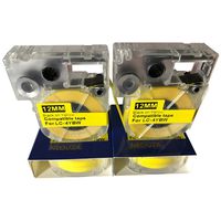 NEOUZA 2PK Compatible for Epson Labelworks Label Tape Cartridge Width 12mm 1/2" (LC-4YBW9 LK-4YBW Black on Yellow)