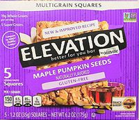 Elevation by Millville Maple Pumpkin Seeds, Gluten Free bar 6oz(1.2oz x 5bars), Pack of 1