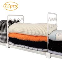 Mebbay 12 Pack Plastic Shelf Dividers, Closet Shelf Organizer Divider and Separator for Storage and Organization, Plastic Shelf dividers for Wood Shelf