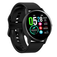 Full Touch Fitness Tracker,Bluetooth Smart Band Fitness Watch, Heart Rate Blood Pressure Monitor IP68 Waterproof Wrisband with Pedometer Outdoor Sport Bracelet for Android iOS (Black, Silicone Strap)