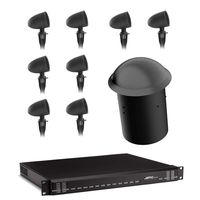 Jamo JL4810 with JDA500 Amplifier - 8 Outdoor Landscape Speaker System with Subwoofer and Amp