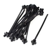 Uxcell a14012100ux0377 Nylon Push Mount Car Dome Cable Zip Tie, 162mm Length, 20 Pcs, Black