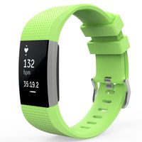 MoKo Fitbit Charge 2 Band, Soft Silicone Adjustable Replacement Sport Strap Band for Fitbit Charge 2 Heart Rate + Fitness Wristband, Wrist Length 5.70"-8.26" (145mm-210mm), Green