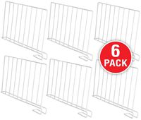 StorageMaid Metal Shelf Dividers For Wood Shelves - Closet Dividers for Linen, Towels, Purse, Sweater - Set of 6