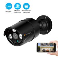 Jennov HD 1080P POE IP Security Camera Outdoor Home Surveillance Video CCTV Camera with 3.6mm Lens IR-Cut Night Vision Free Remote View App Motion Detection IP66 Weatherproof(Black)