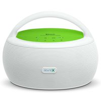 Singing Machine SMI440BT 20W Portable Bluetooth Audio Streaming for Smartphone, Computers and Tablets - White/Green