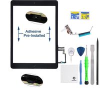 Fixcracked Touch Screen Replacement Parts Digitizer Glass Assembly for Ipad air 1st + WIFI Antenna Cable and Professional Tool Kit (black)