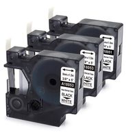 Replace DYMO Rhino 18053 Heat Shrink Label 3/8" Tube Compatible with DYMO Rhino 4200 5200 5000 Industrial Label Maker, Black on White, 4.9 Feet 3-Pack