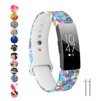 Tkasing Compatible with Fitbit Inspire/Inspire HR/Ace 2 Band,Soft Silicone Strap Replacement Wristband Replacement for Fitbit Inspire HR (Sunflower, Large(7.1-8.7inch Wrist))