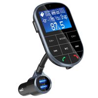 Bluetooth FM Transmitter, GRDE Bluetooth Car Adapter, Wireless in-Car Bluetooth Receiver Hands-Free Car Charger with Dual USB Ports Compatible for Samsung, Supporting TF Card Mp3 Player (Black1)