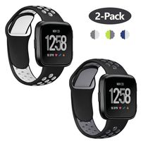 Lintelek Silicone Replacement Bands Compatible with Fitbit Versa, Friendly Wristband Breathable Soft Bands Washable Straps for 5.5-8.5 Inches, Quick Drying