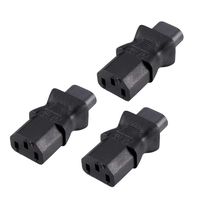 uxcell AC125V 10A/AC250V 2.5A IEC320 Male C8 to Female C13 Power Socket Adapter for Cord Connecting 3 Pcs