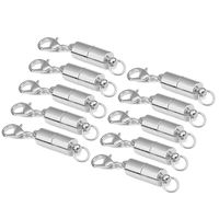 Linsoir Beads 10 Sets Smooth Tube Easy Magnetic Clasp Converters Strong Lobster Closure Necklace Silver Plated
