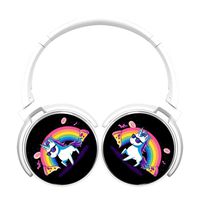 DMgui Rainbow Unicorn Headphones Over-Ear Stereo Fold Wireless Bluetooth Earphone White