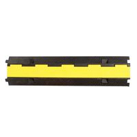 BISupply 2-Channel Indoor Outdoor Cord Cover Strip - Floor Cable Protector Ramp Rubber Cord Protector 1-Pack, 40in