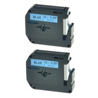 KCMYTONER 2 Pack M521 MK521 Compatible for Brother M Tape M-K521 Black on Blue Label Tape use in P-Touch PT-90 PT-M95 PT-70BM PT-65 PT-85 PT-45 Label Maker (0.35 Inch x 26.2 Ft 12mm x 8m)