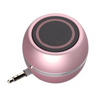Rumfo Mini Phone Speaker Portable Wireless Plug in Speaker with 3.5mm Aux Audio Jack Rechargeable Plug and Play Clear Bass Speaker Universal for Cell Phone iPad MP3 MP5 Tablet Computer (Rose Gold)