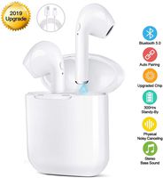 Ear Headphones, Bluetooth 5.0 TWS Earbuds Headphones 3D Deep Bass Stereo Sound, 20H Playtime Instant Pairing Mic Waterproof Sports with Noise Isolating Portable Charging Case