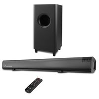 Sound Bar,Wohome 2.1 Channel TV Soundbar with Subwoofers and Wireless Bluetooth Surround Home Theater System 34-inch soundbar 5.5-inch Subwoofer 4 Speakers 120W 95dB Remote Control Model S18