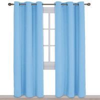 NICETOWN Triple Weave Thermal Insulated Ring Top Blackout Window Curtains for Bedroom (Double Panels, 42 inches x 84 inches, Blue)