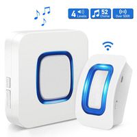 Wireless Door Motion Sensor Alarm, KKTICK Home Security Driveway Alert, Store Door Entry Chime Doorbell 1 Motion Sensor + 1 Receiver Operating in Range 500ft (52 Tunes,4 Volume Levels,LED Indicators)