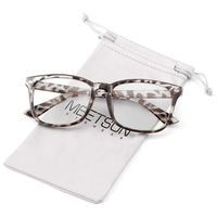 MEETSUN Blue Light Blocking Glasses, Anti Eye Strain Headache (Sleep Better),Computer Reading Glasses UV400 Transparent Lens (Leopard tortoise-Transparent Clear Lens, 53)