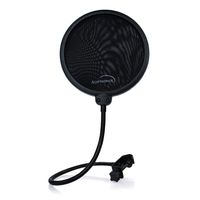 AUPHONIX Microphone Pop Filter (MPF-1) - Easy-On 6inch Shield for Powerful Vocals Blocks Thud, Pop, BP Plosives, S Hiss for Clear as a Bell Sound - Double Optimized Mesh Filter Windscreen Cover Mask