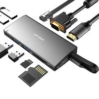 USB C Hub, Type C Hub, UPVICH 10-in-1 Adapter with 4K HDMI,VGA, Gigabit Ethernet Port, 4 USB 3.0 Ports, SD/TF Card Reader and USB-C PD 100W Compatible withMacBoook Air Pro and Other Type C Laptops