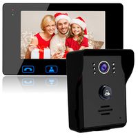 Video Door Phone Doorbell Wires Video Intercom Monitor 7" Wired Door Bell Home Security System with Night Vision and Push Button HD Camera
