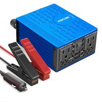 VOLTCUBE AP0801 Power Inverter 12V DC to 110V AC Converter with 4.8A Dual USB Car Adapter with 2 Independent AC outlets, 400 W