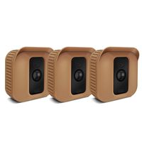 Fintie Silicone Skin for Blink XT2/XT Camera - [3 Pack] Soft Silicone UV Weather Resistant Protective and Camouflaged Case Cover for Blink XT2 & XT Home Security Indoor Outdoor Camera - Brown