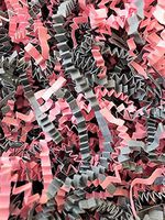 Pink and Grey Blend - 15 oz. Crinkle Cut Paper Shred Gift Basket Package Grass Filler Bedding