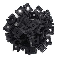 (100 Of Pack) Black 9mm Cable Tie Mount Base Saddle Type Mount Screw Wire Bundle Holder Base Holder Width Cable Large Size 0.75 inch