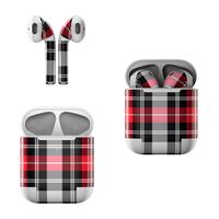 Skin Decals for Apple AirPods - Red Plaid - Sticker Wrap Fits 1st and 2nd Generation