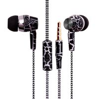 Efanr Crack Woven Cord Wired Headphone Heavy Bass in-Ear Earbuds with Mic Call Talking Music Headset Earphones Compatible with Samsung HTC LG Android Smartphones Laptop Computer (Black)