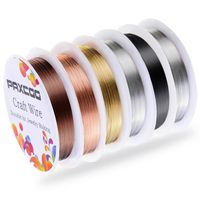 Paxcoo 6 Pack Jewelry Beading Wire for Jewelry Making Supplies and Craft (24 Gauge)