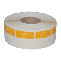 Day of The Week Rotation Label Trilingual1 x 1 Inch Dissolvable Label (Roll of 1000) (Saturday)