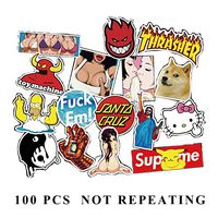 FineFun Random Sticker Pack 100PCS Car Stickers Motorcycle Bicycle Skateboard Luggage Decal Graffiti Patches Skateboard Stickers for Laptop - UV Resistant Waterproof Vinyl Stickers