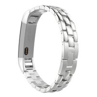 MoKo Fitbit Alta HR and Alta Band, Universal Stainless Steel Replacement Watch Bracelet Band Strap with Fold Over Clasp for Fitbit Alta/Fitbit Alta HR, Tracker NOT Included - Silver