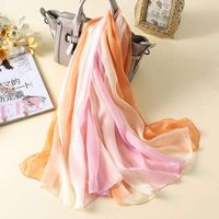 Hqysjin Ladies Silk Scarves Gradient Large Size Silk Beach Towel,Three,180110cm